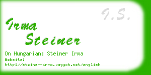 irma steiner business card